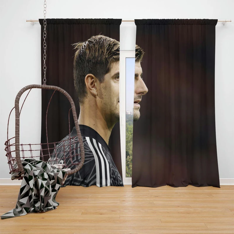 Popular Football Thibaut Courtois Window Curtain