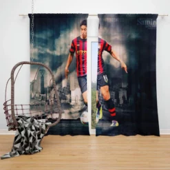 Popular French Footballer Samir Nasri Window Curtain
