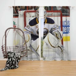 Popular Hockey Player Ryan Miller Window Curtain