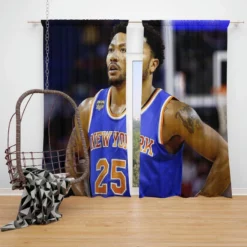 Popular NBA Basketball Player Derrick Rose Window Curtain