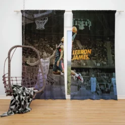 Popular NBA Basketball Player LeBron James Window Curtain