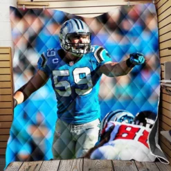 Popular NFL Football Player Luke Kuechly Quilt Blanket