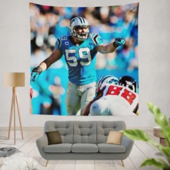 Popular NFL Football Player Luke Kuechly Tapestry