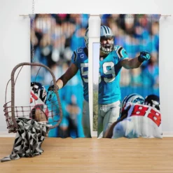 Popular NFL Football Player Luke Kuechly Window Curtain
