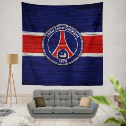 Popular Paris Soccer Team PSG Logo Tapestry