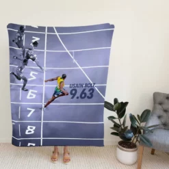 Popular Sprinter Usain Bolt Fleece Blanket