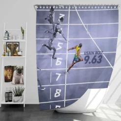Popular Sprinter Usain Bolt Shower Curtain