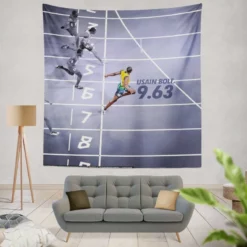 Popular Sprinter Usain Bolt Tapestry