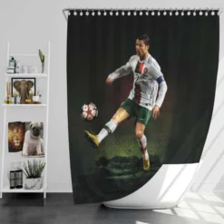 Portugal Soccer Player Cr7 Cristiano Ronaldo Shower Curtain