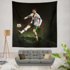 Portugal Soccer Player Cr7 Cristiano Ronaldo Tapestry