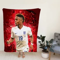 Powerful Football Raheem Sterling Fleece Blanket