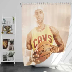 Powerful NBA Basketball Player LeBron James Shower Curtain