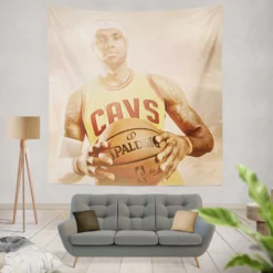 Powerful NBA Basketball Player LeBron James Tapestry