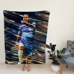 Powerfull Chelsea Soccer Player Eden Hazard Fleece Blanket