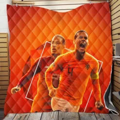 Professional Dutch Footballer Virgil van Dijk Quilt Blanket