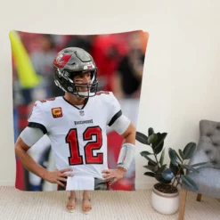 Professional NFL Football Player Tom Brady Fleece Blanket