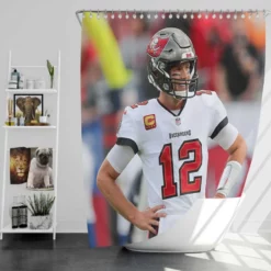 Professional NFL Football Player Tom Brady Shower Curtain