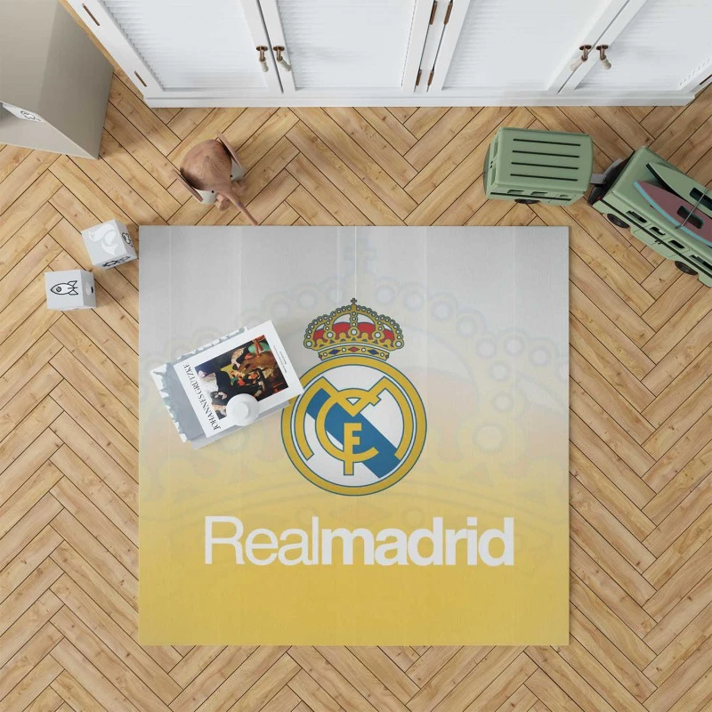 Professional Soccer Club Real Madrid Logo Rug