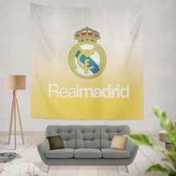 Professional Soccer Club Real Madrid Logo Tapestry