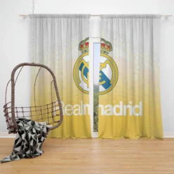 Professional Soccer Club Real Madrid Logo Window Curtain