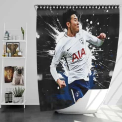 Professional Soccer Player Son Heung Min Shower Curtain