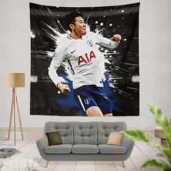 Professional Soccer Player Son Heung Min Tapestry