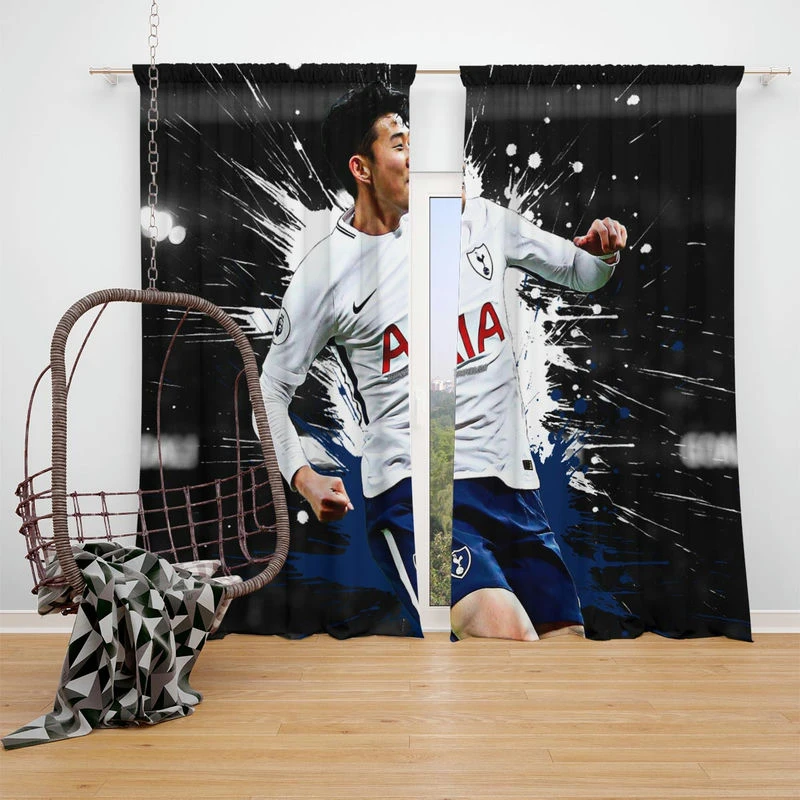 Professional Soccer Player Son Heung Min Window Curtain