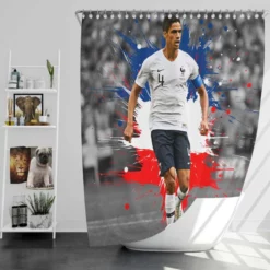 Raphael Varane  France Soccer Player Shower Curtain