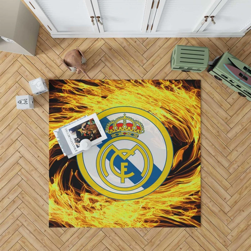 Real Madrid Fire Logo Rug