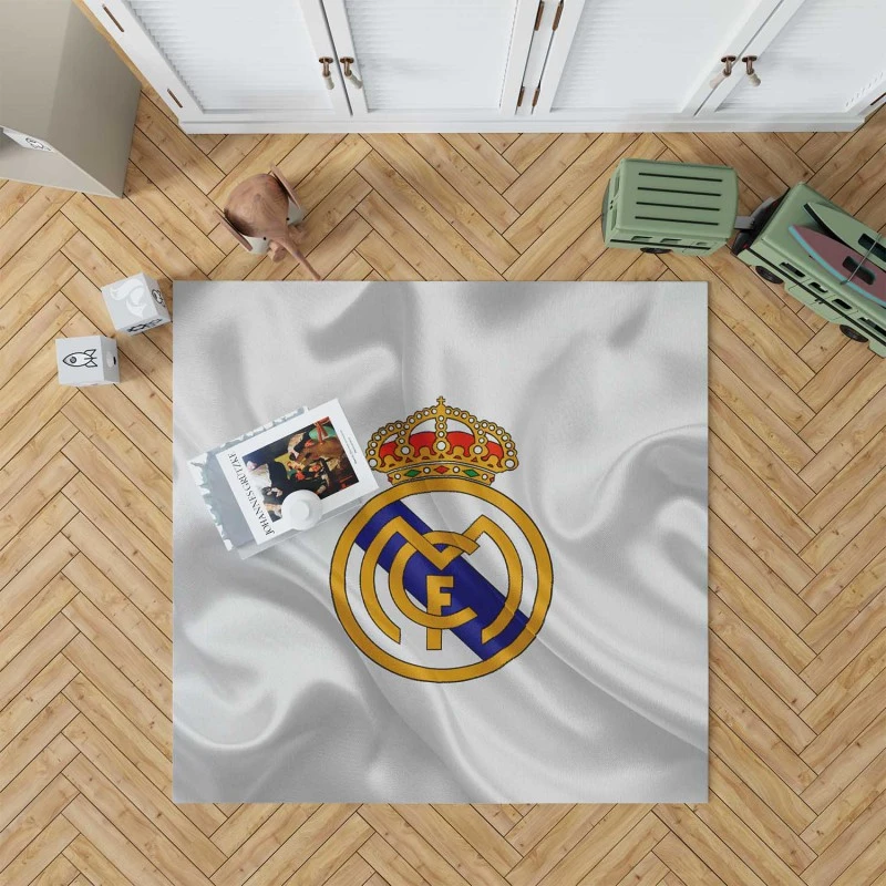 Real Madrid Logo Competitive Football Club Rug