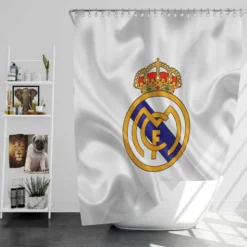 Real Madrid Logo Competitive Football Club Shower Curtain