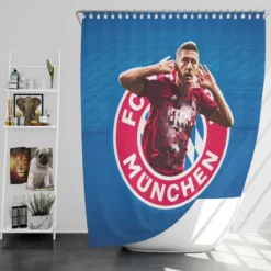 Robert Lewandowski Bayern Munich Football Player Shower Curtain