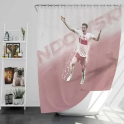 Robert Lewandowski Dependable Polish Sports Player Shower Curtain