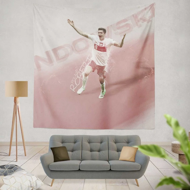 Robert Lewandowski Dependable Polish Sports Player Tapestry