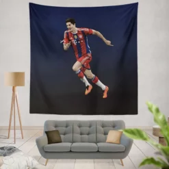 Robert Lewandowski Football Player Art Tapestry