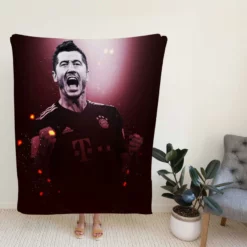 Robert Lewandowski Graceful Football Player Fleece Blanket