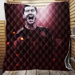 Robert Lewandowski Graceful Football Player Quilt Blanket