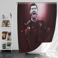Robert Lewandowski Graceful Football Player Shower Curtain