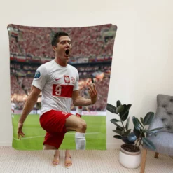 Robert Lewandowski Polish Footballer Fleece Blanket