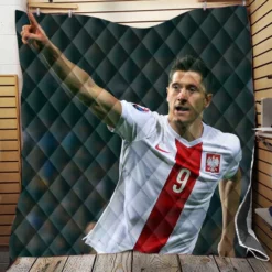 Robert Lewandowski Polish World Cup Player Quilt Blanket