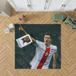 Robert Lewandowski Polish World Cup Player Rug