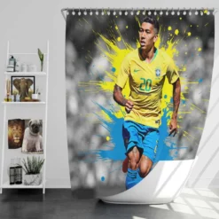 Roberto Firmino fastidious Brazil Footballer Shower Curtain