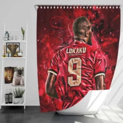 Romelu Lukaku Premier League Player Shower Curtain