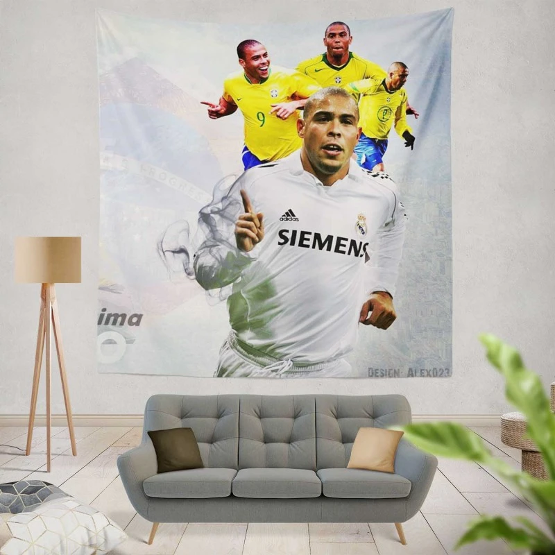 Ronaldo Nazario Populer Soccer Player Tapestry