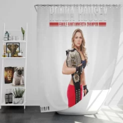 Ronda Rousey Popular UFC Wrestler Shower Curtain