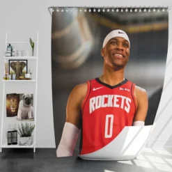 Russell Westbrook Houston Rockets NBA Shower Curtain