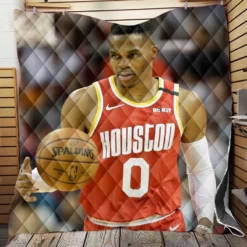 Russell Westbrook NBA Houston Rockets Basketball Quilt Blanket