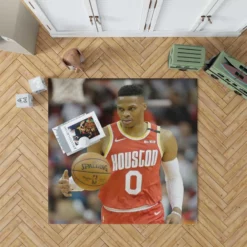 Russell Westbrook NBA Houston Rockets Basketball Rug