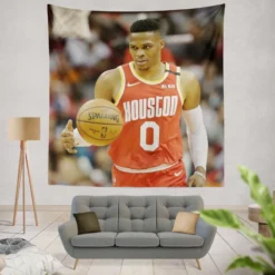 Russell Westbrook NBA Houston Rockets Basketball Tapestry