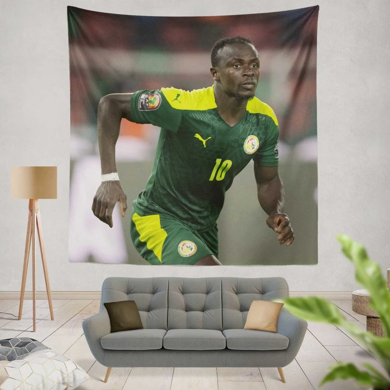 Sadio Mane Senegal elite Football Tapestry